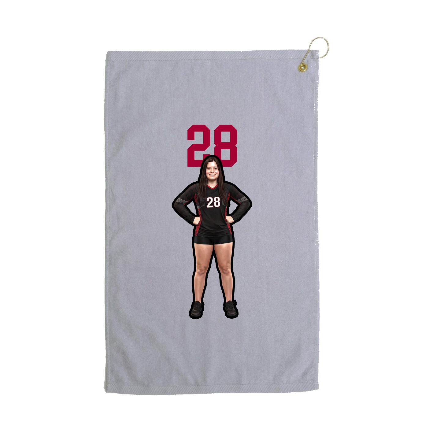 Golf Towel — Number Top in Grey