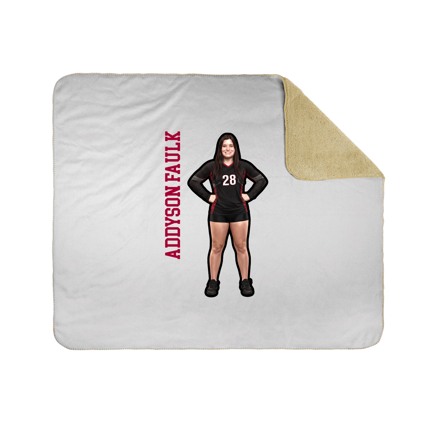 Throw Blanket — Name Vertical in White