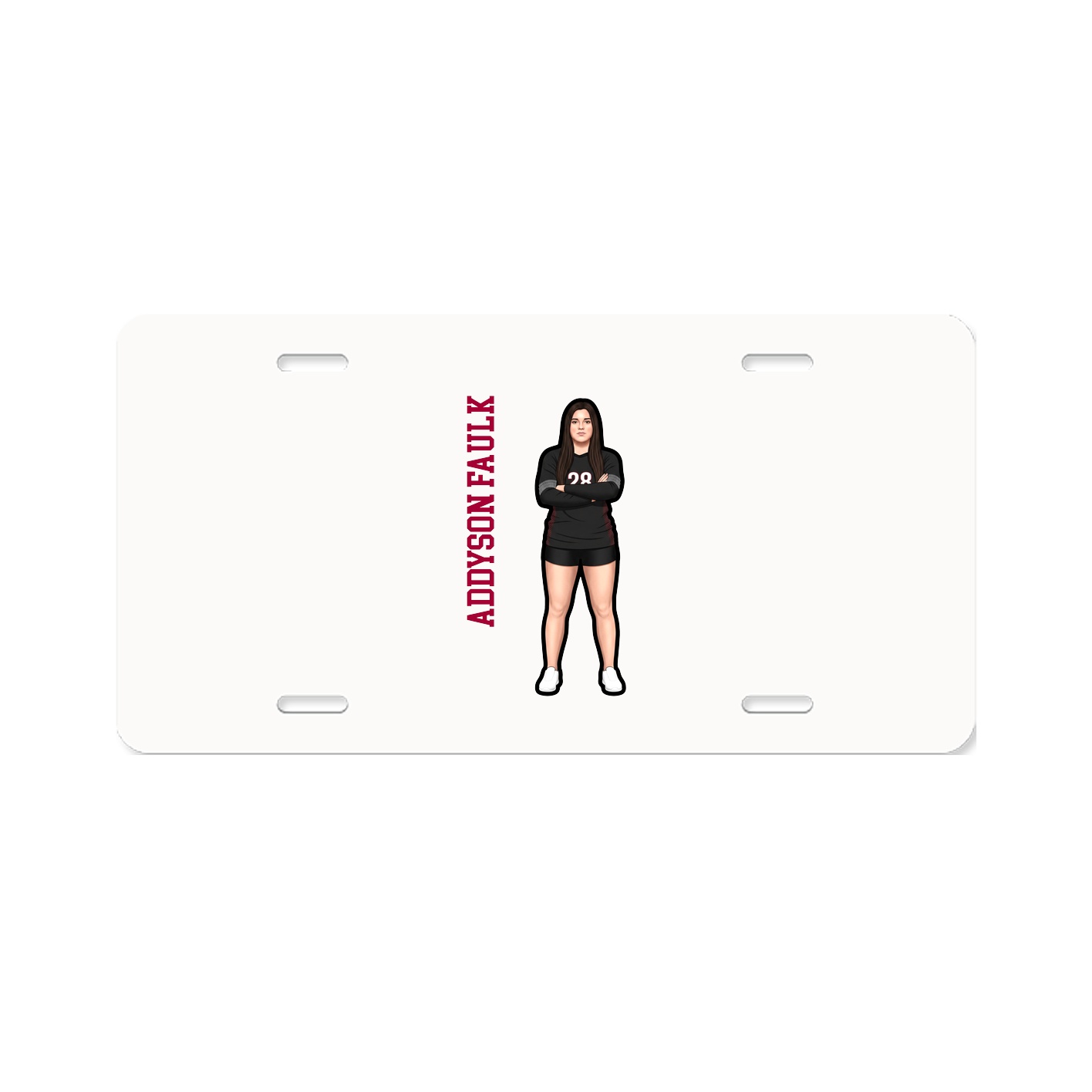 License Plate — Name Vertical in Classic