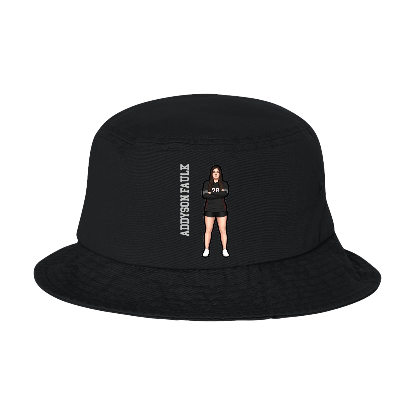 Bucket Cap — Name Vertical in Black