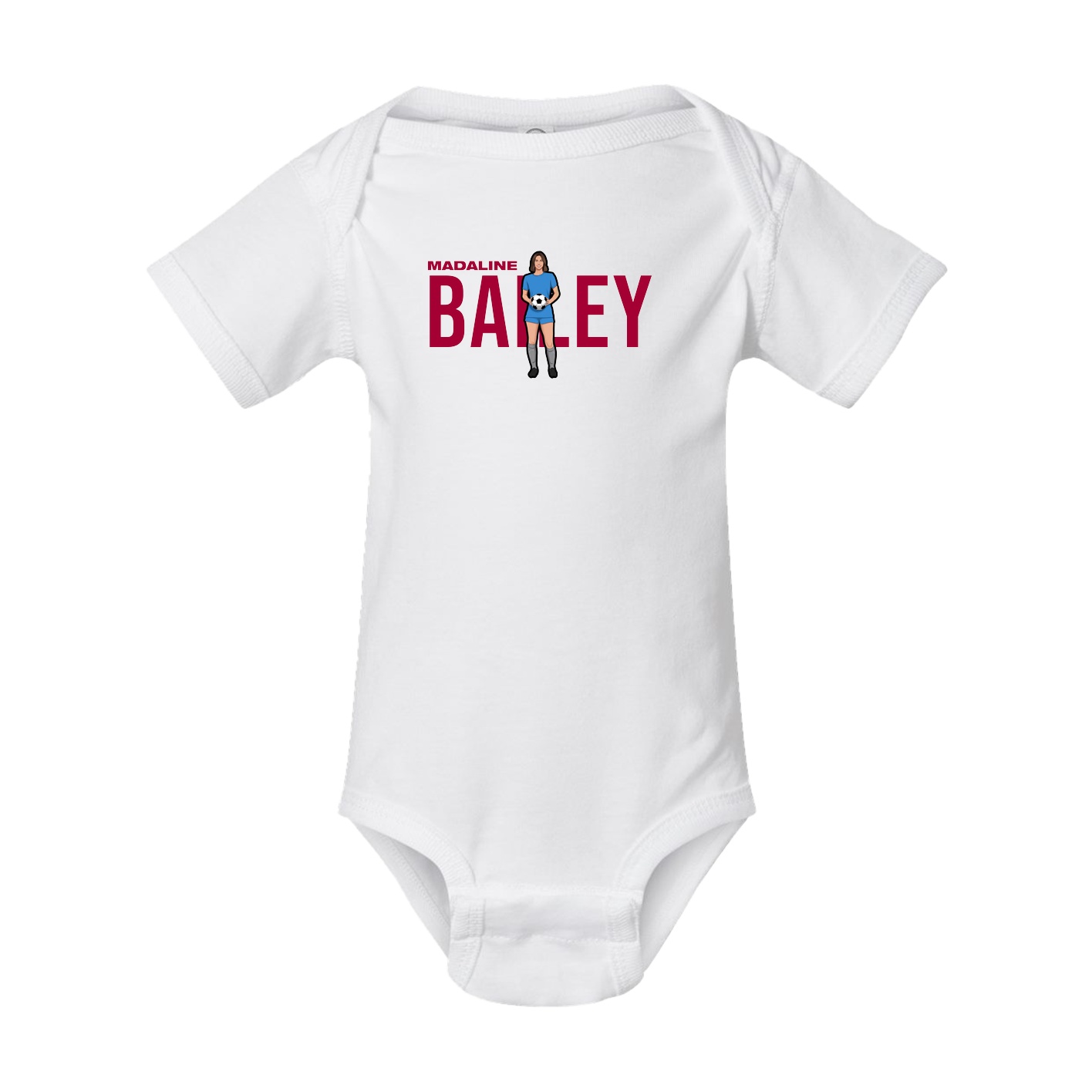 Baby Onesie — Player Name in White