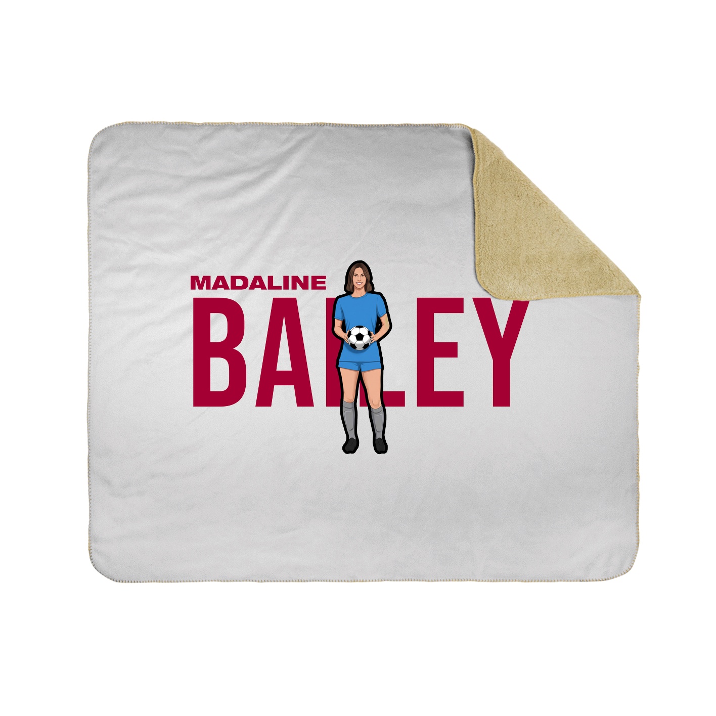 Throw Blanket — Player Name in White