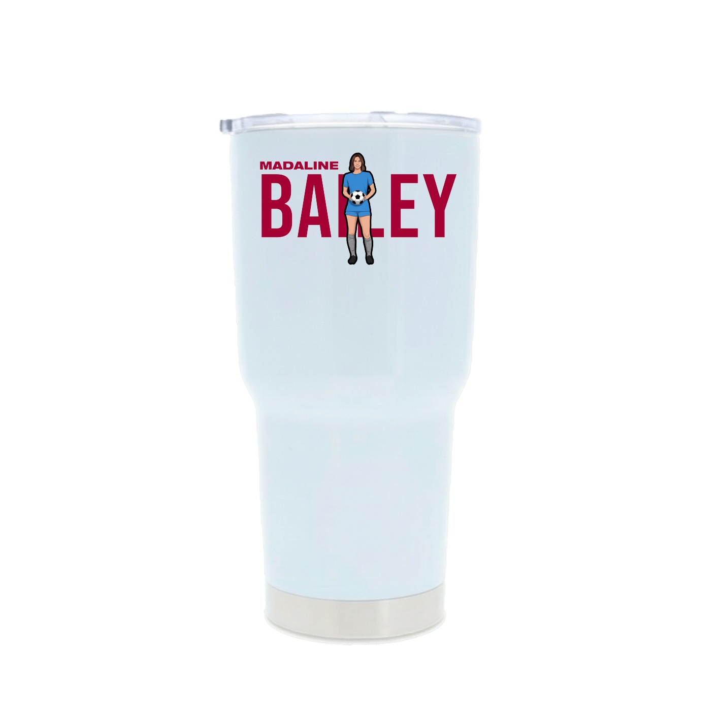 30oz Stainless Steel Tumbler — Player Name in White
