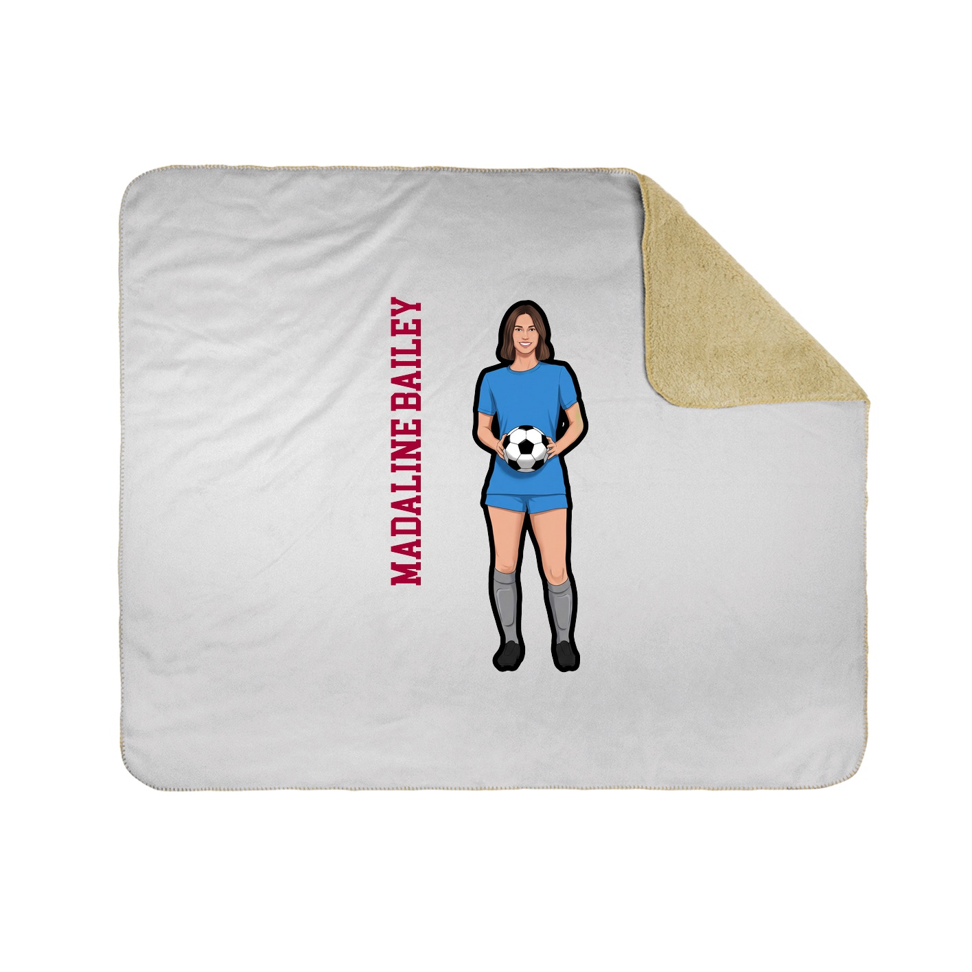 Throw Blanket — Name Vertical in White
