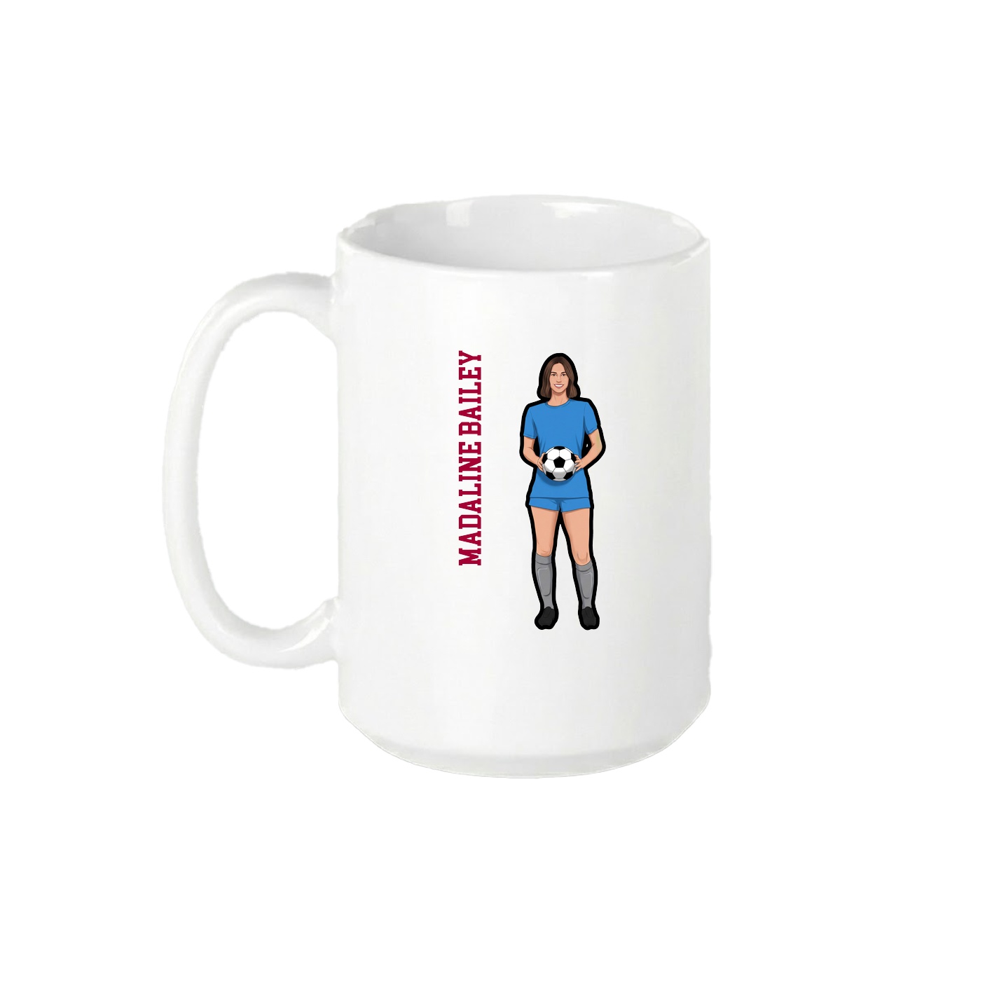 15oz Coffee Mug — Name Vertical in White