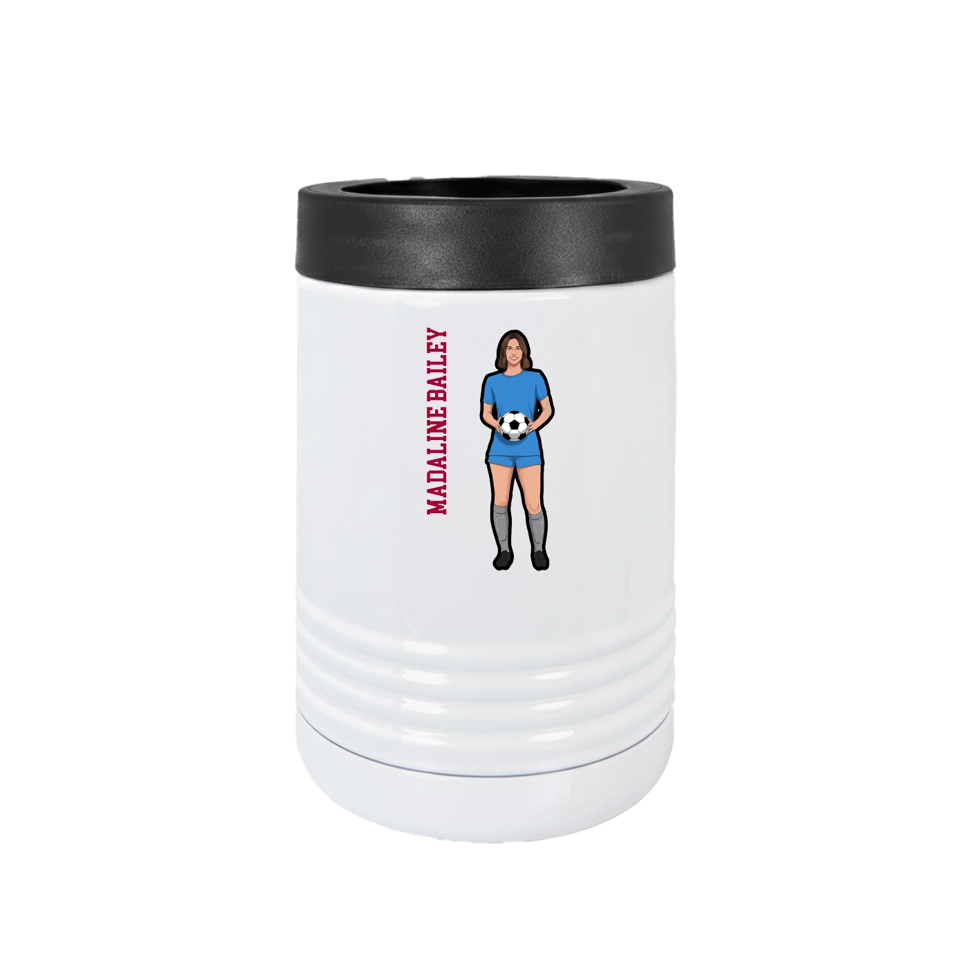 Beverage Holder — Name Vertical in White