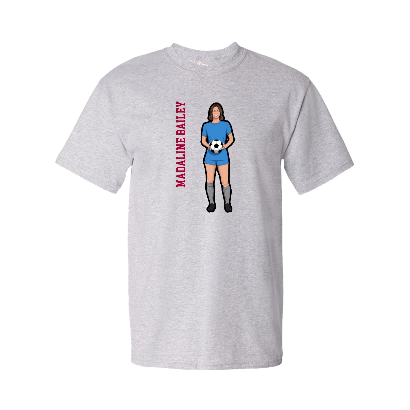 Tee — Name Vertical in Grey