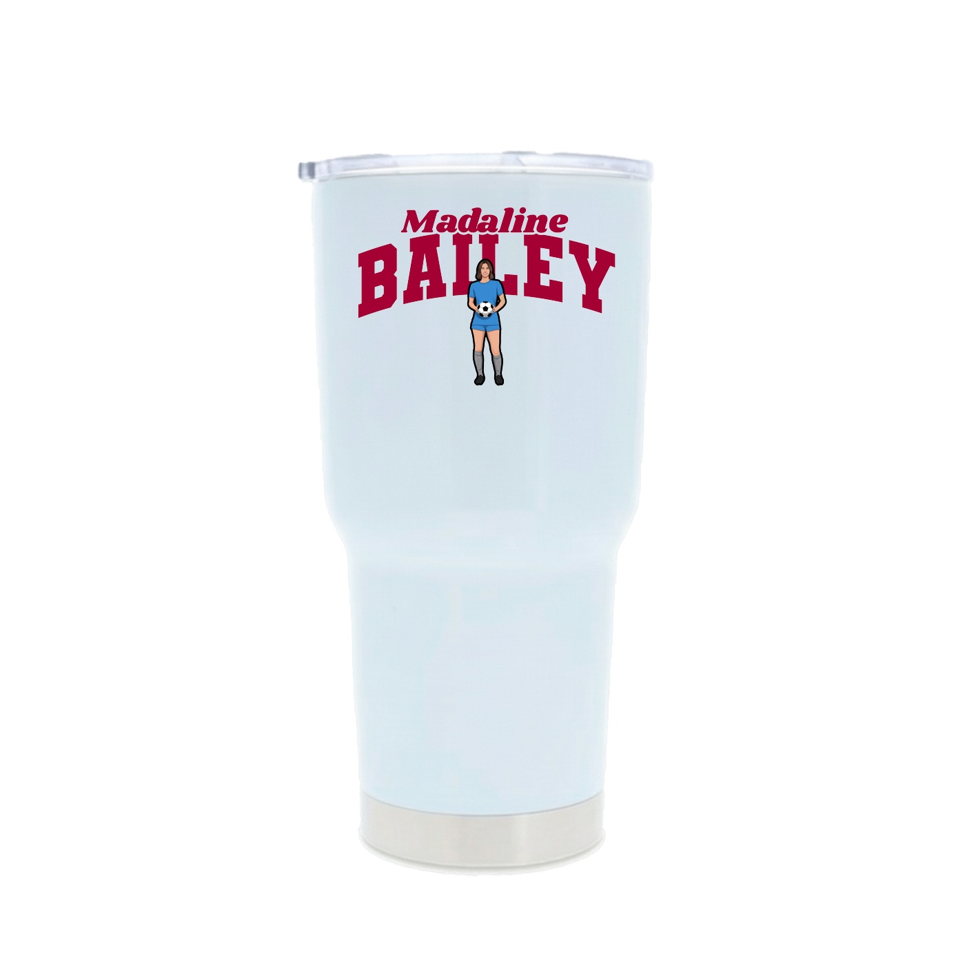 30oz Stainless Steel Tumbler — Signature Arch in White