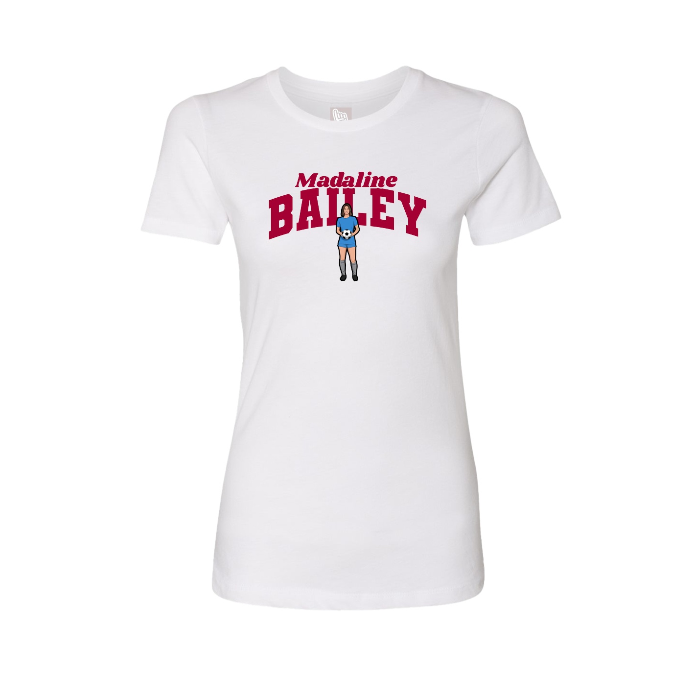 Fitted Women's Tee — Signature Arch in White