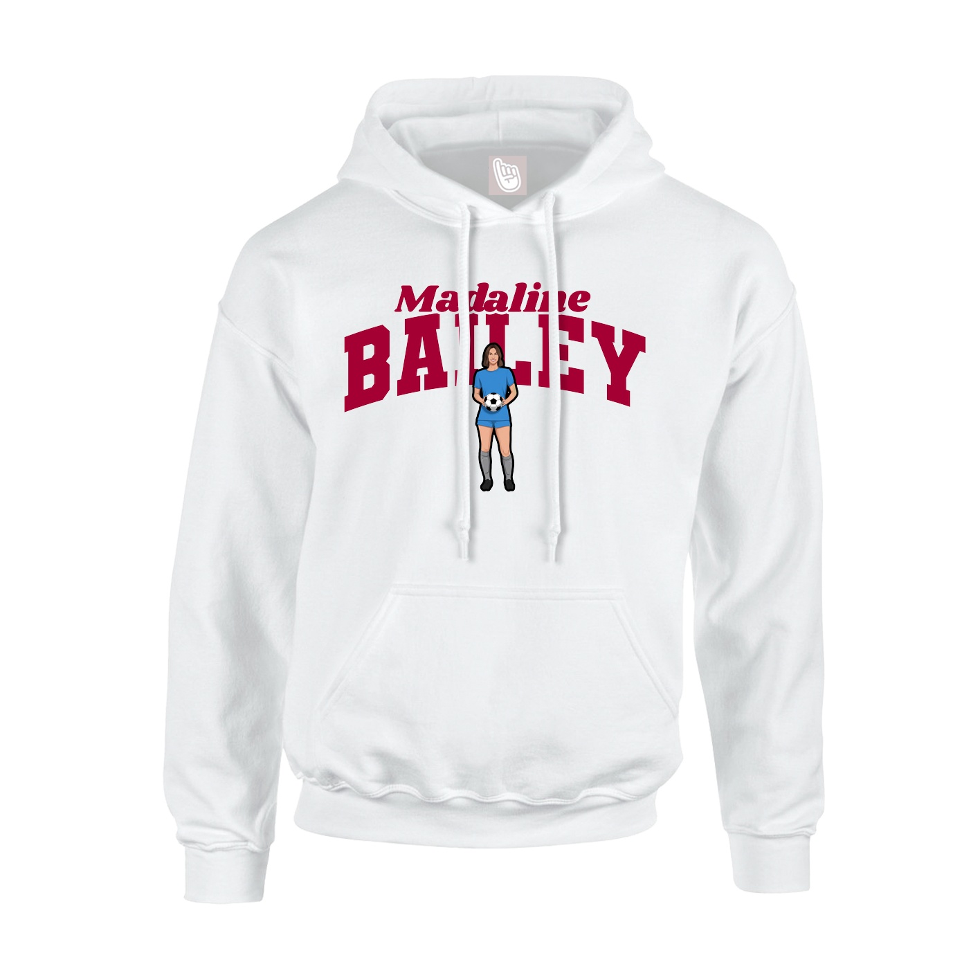 Youth Hoodie — Signature Arch in White