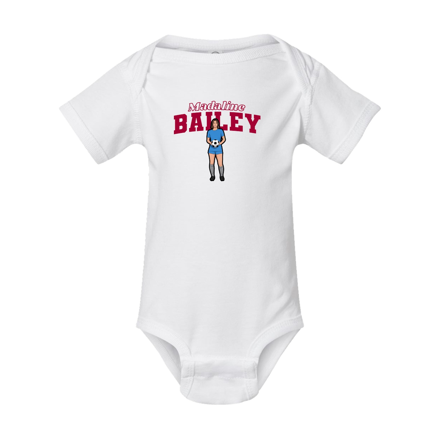 Baby Onesie — Name Arch in White