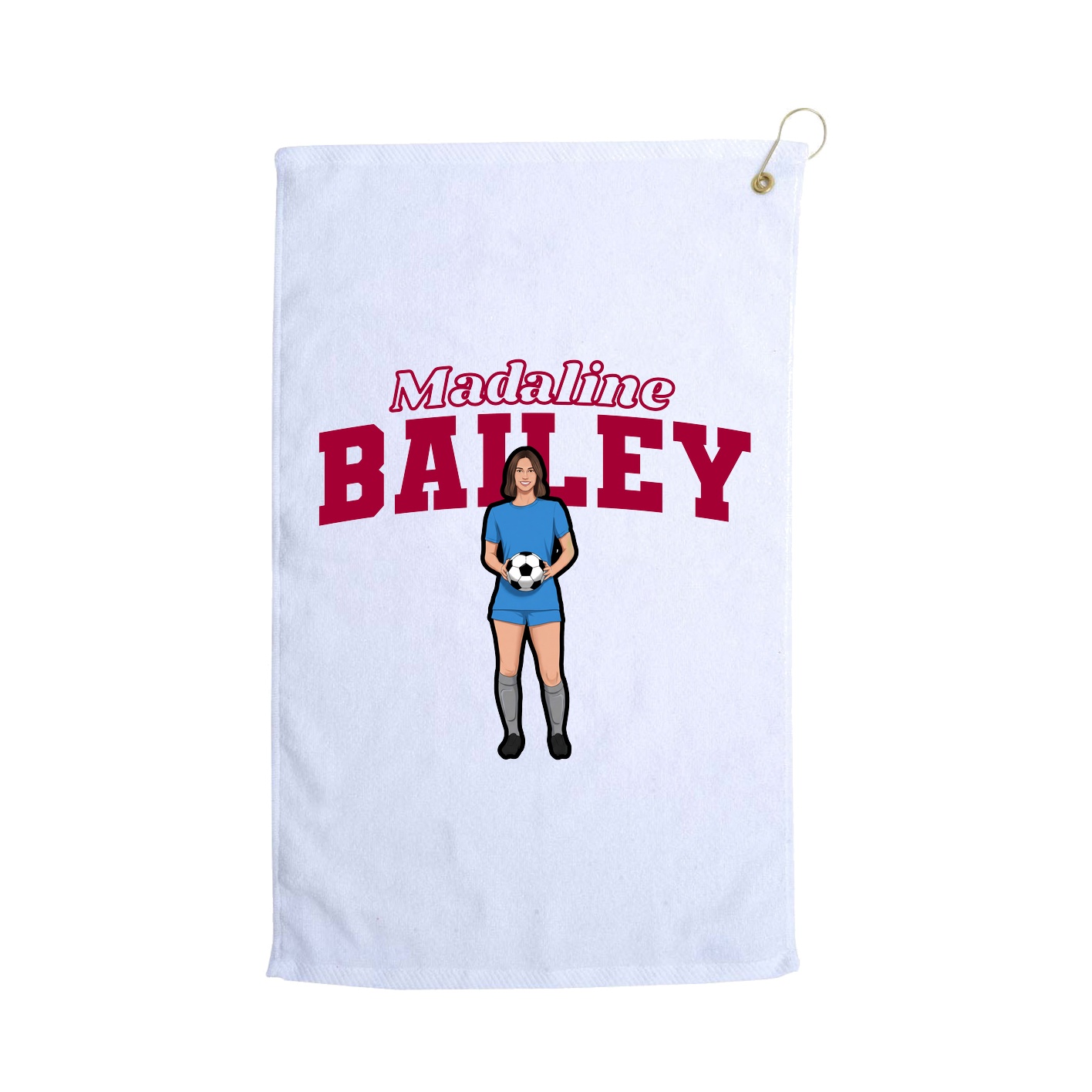 Golf Towel — Name Arch in White