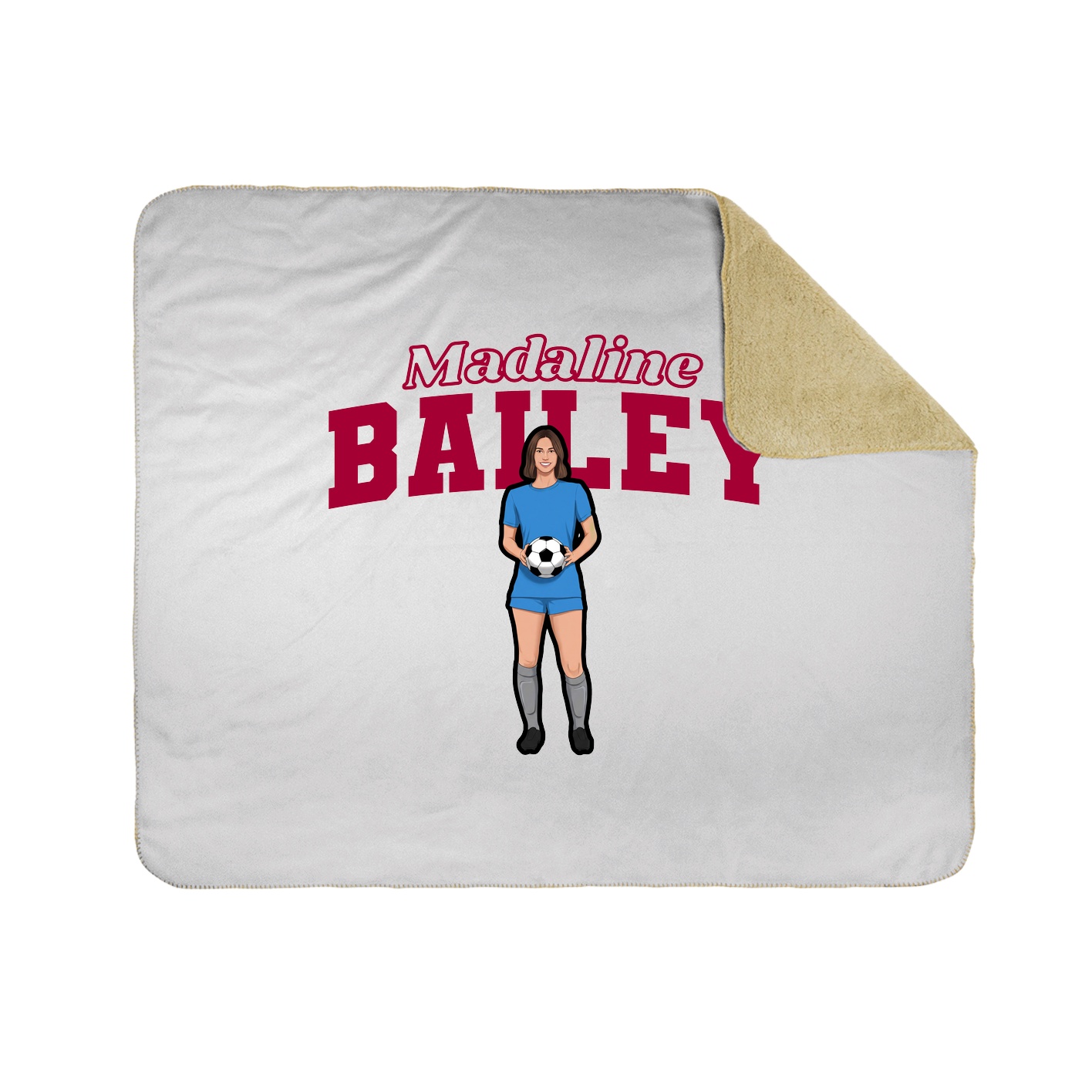 Throw Blanket — Name Arch in White