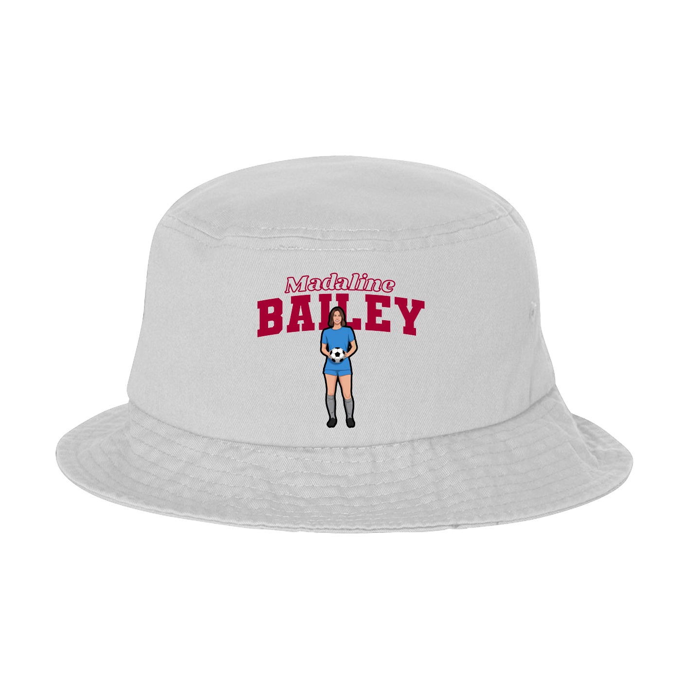 Bucket Cap — Name Arch in White