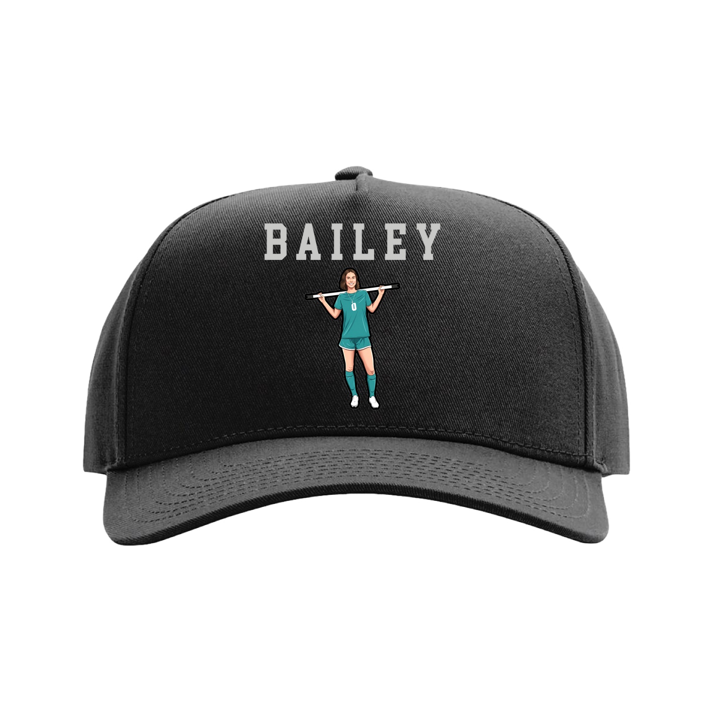 Full Fabric Five-Panel Champ Cap — Shirsey in Black