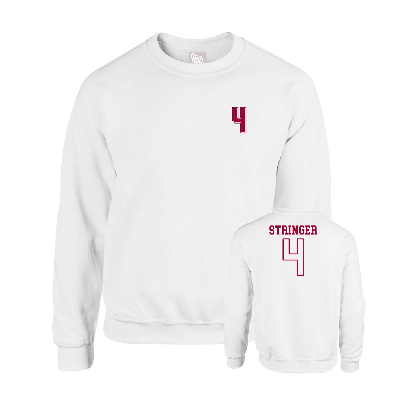 Fleece Crew — Chest Back in White