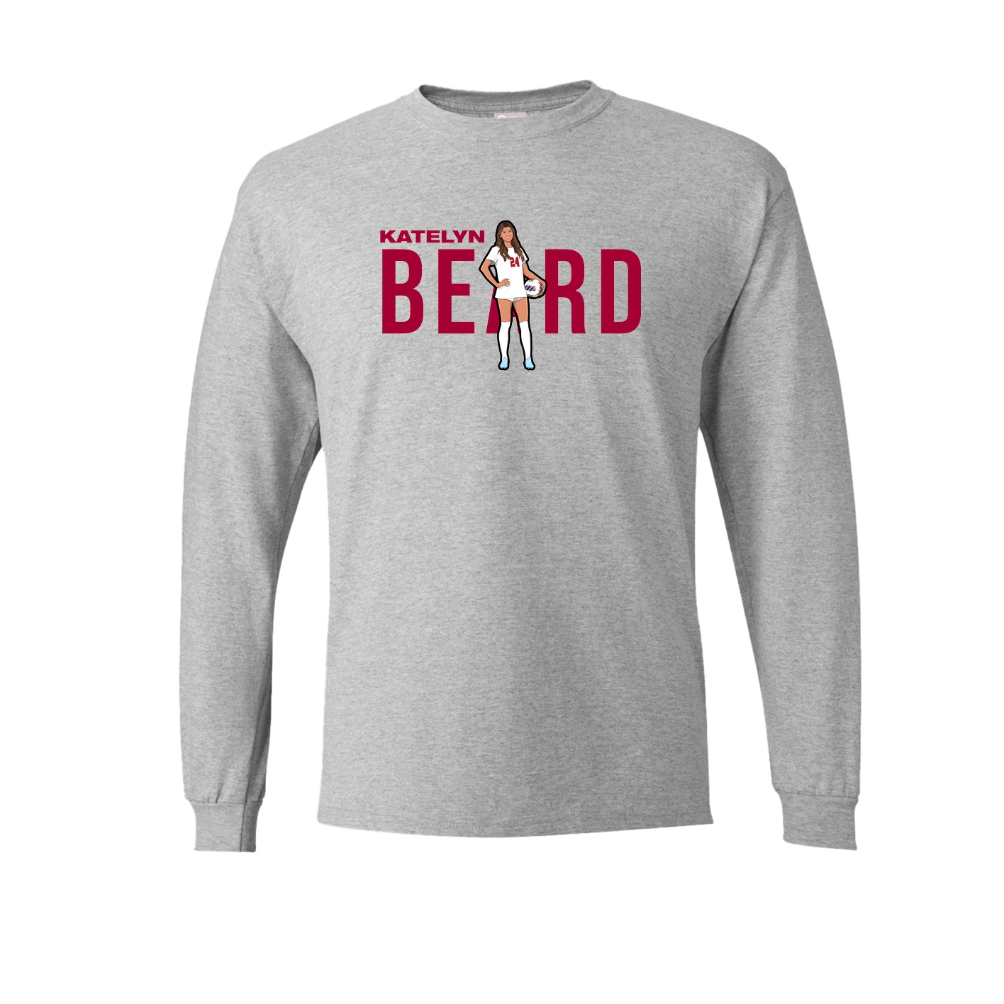 Long Sleeve Tee — Player Name in Grey