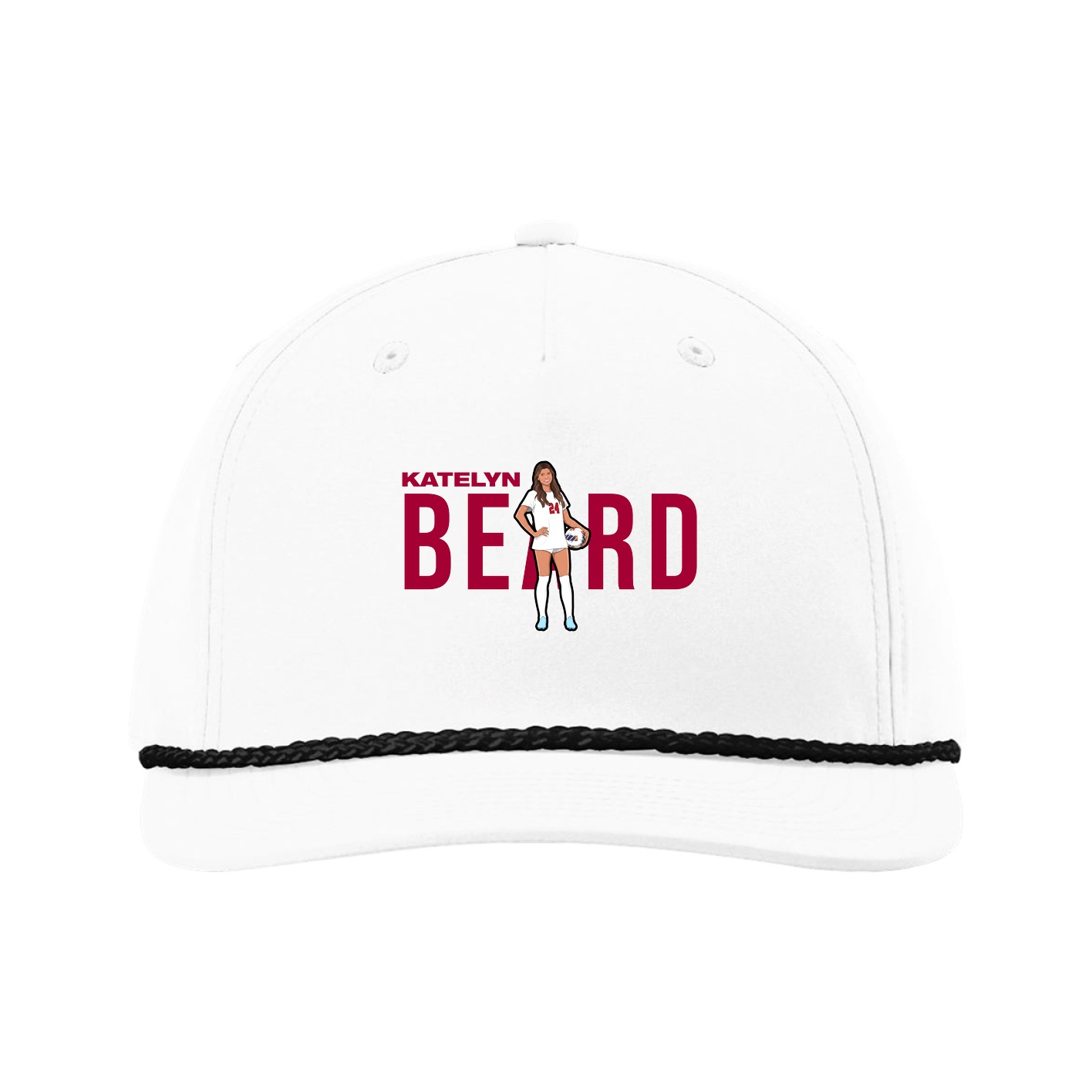 Five-Panel Classic Rope Cap — Player Name in White