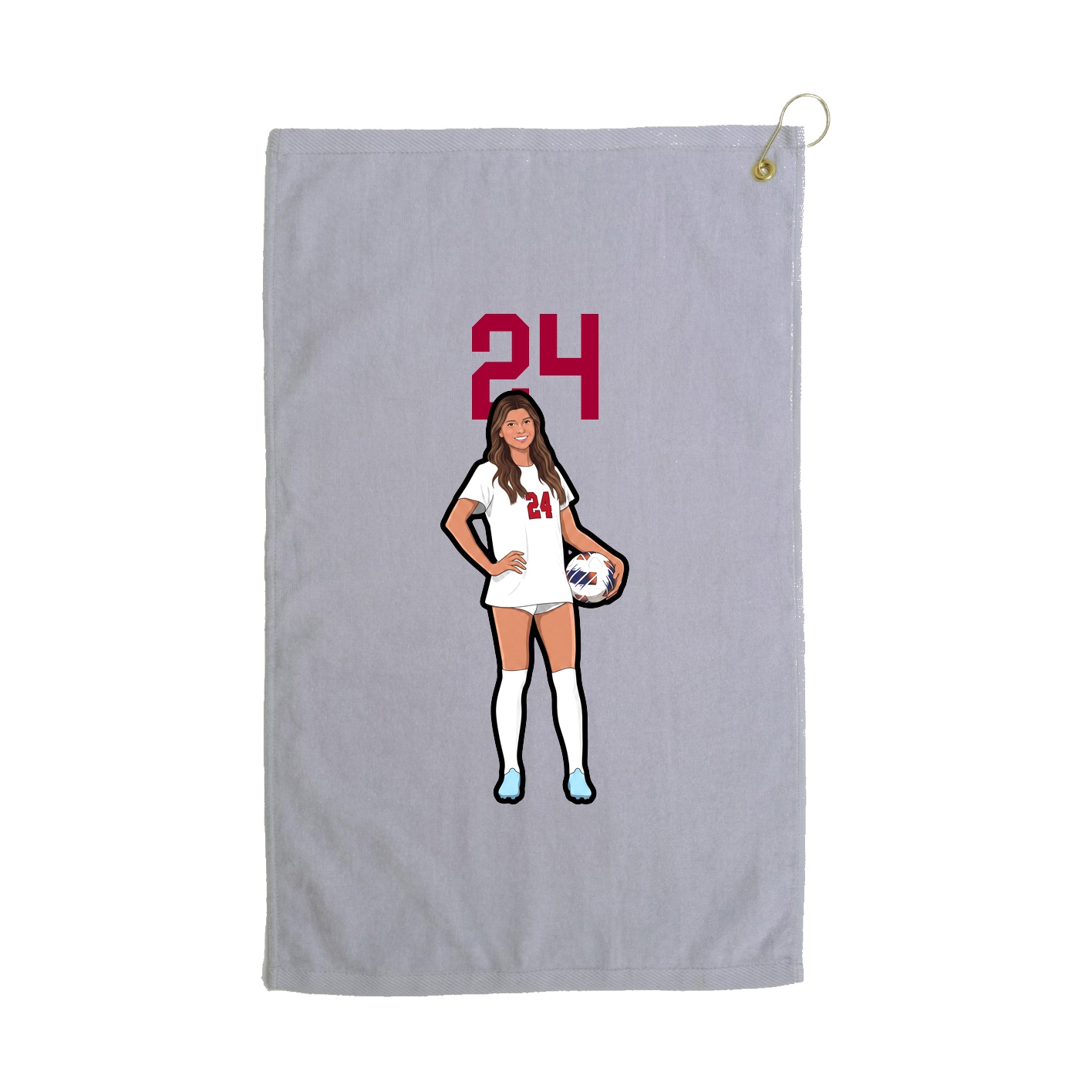 Golf Towel — Number Top in Grey