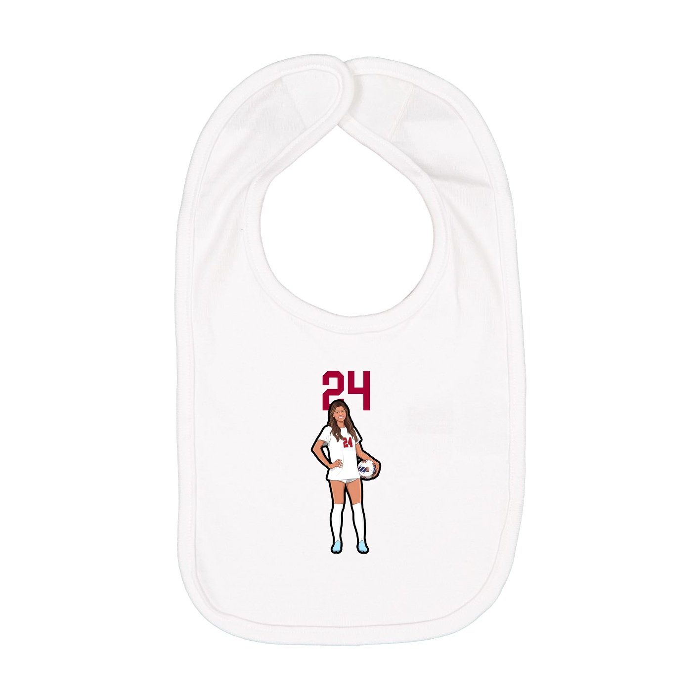 Infant Bib — Number Top in White