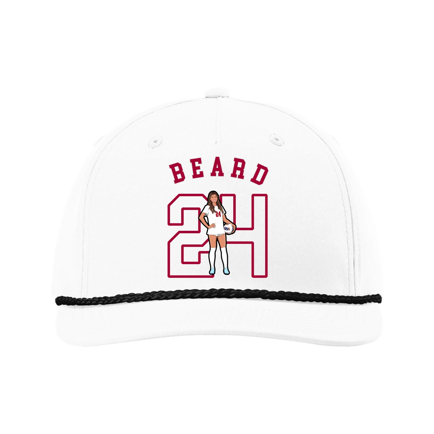 Five-Panel Classic Rope Cap — Shirsey Arch in White
