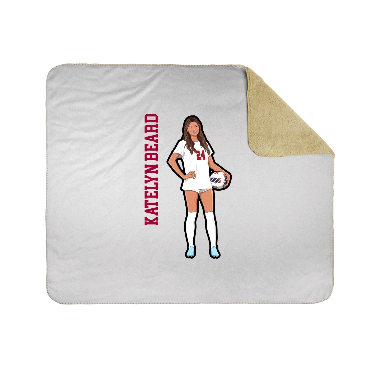 Throw Blanket — Name Vertical in White
