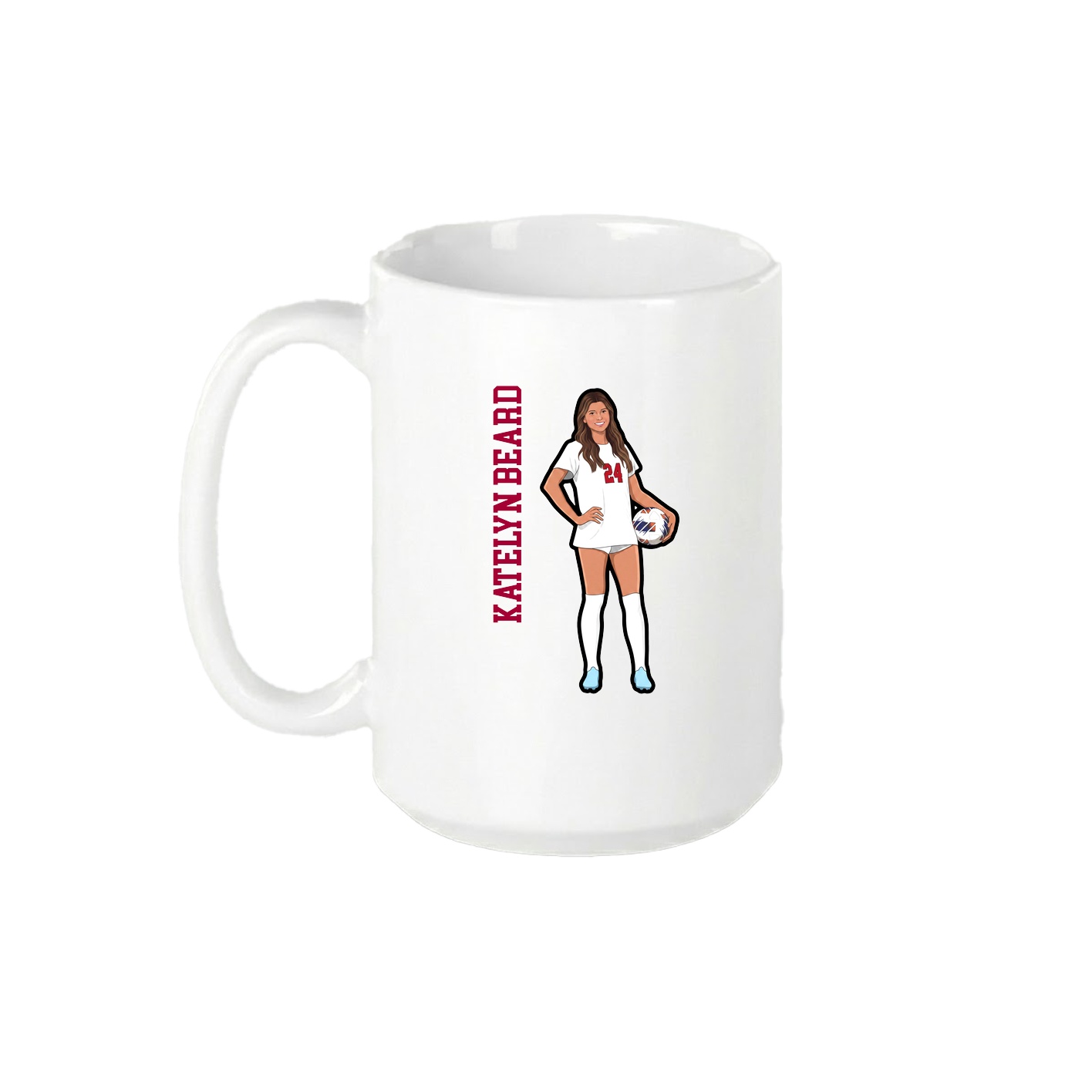 15oz Coffee Mug — Name Vertical in White