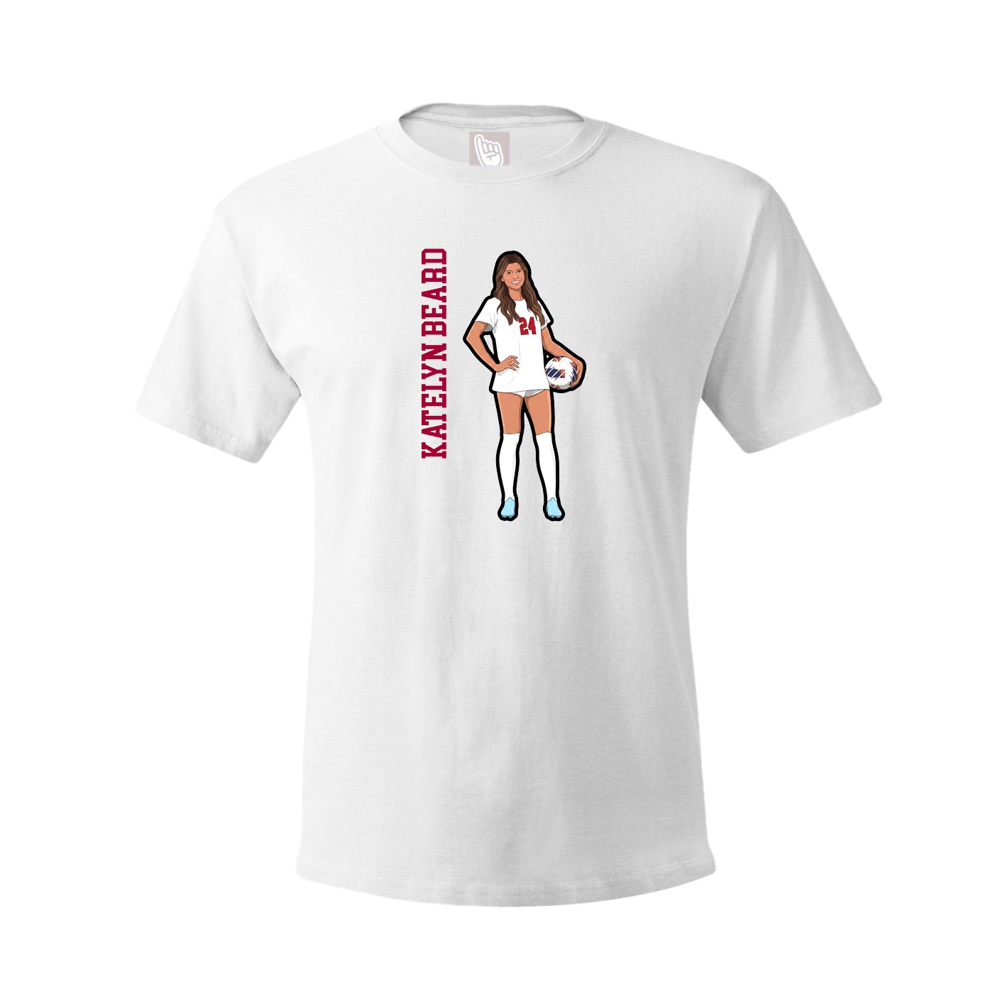 Youth Tee — Name Vertical in White