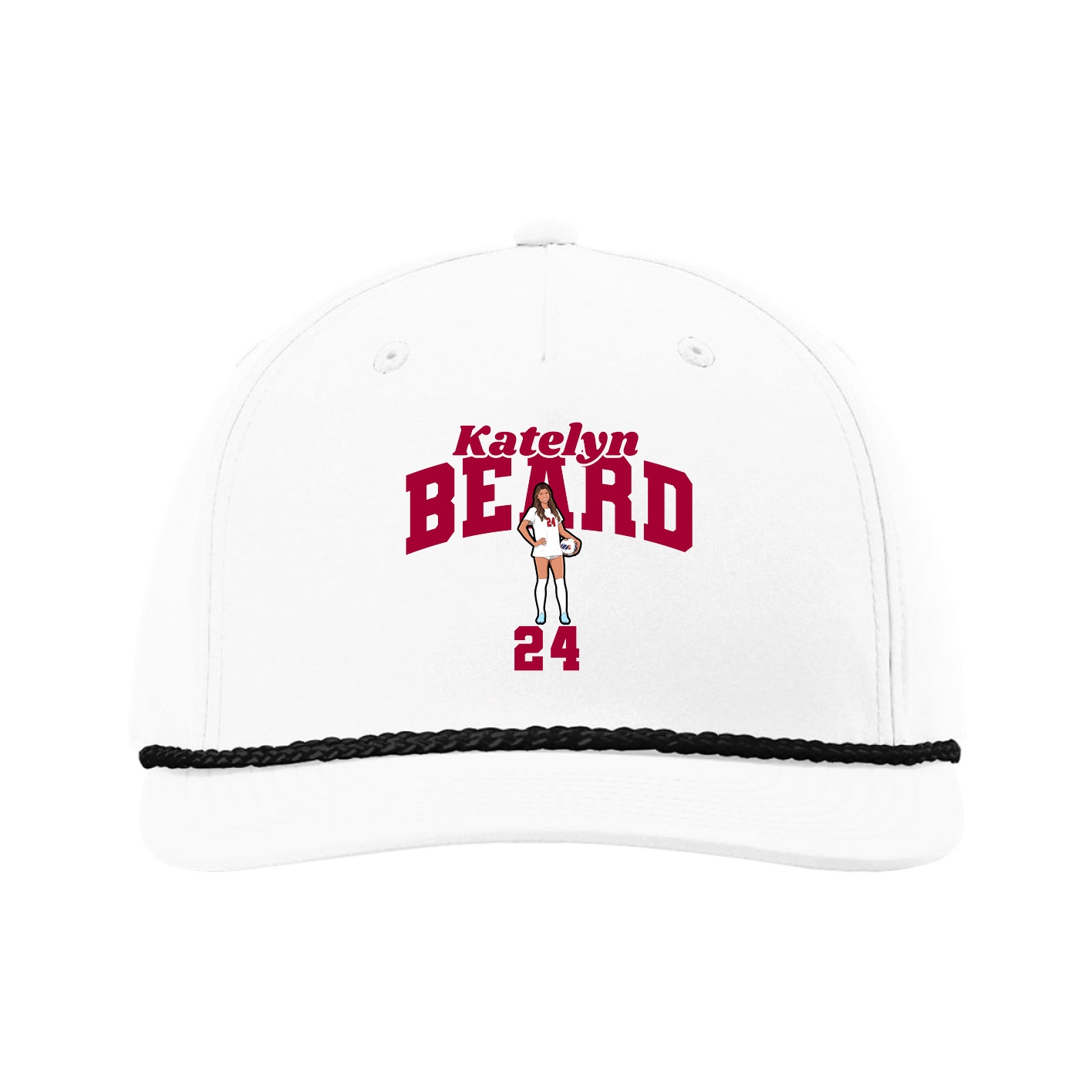 Five-Panel Classic Rope Cap — Signature Arch in White