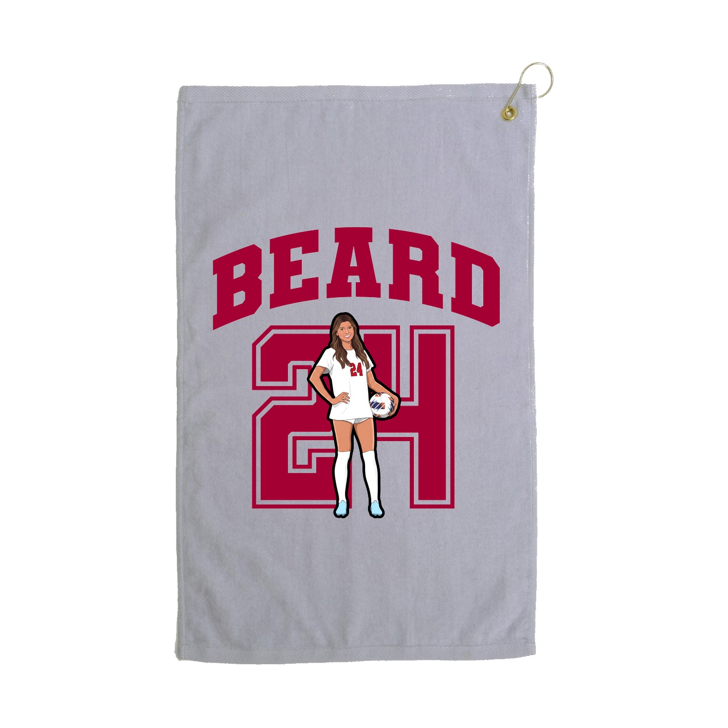 Golf Towel — Number in Grey