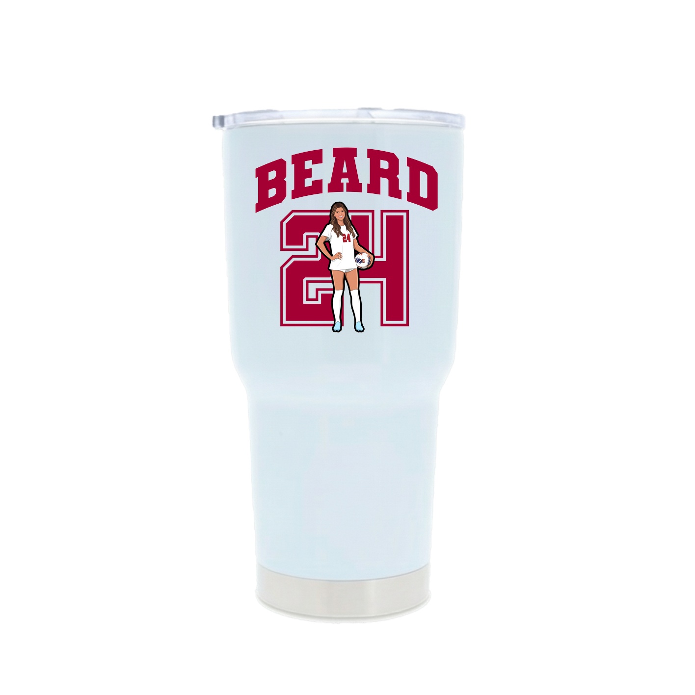 30oz Stainless Steel Tumbler — Number in White