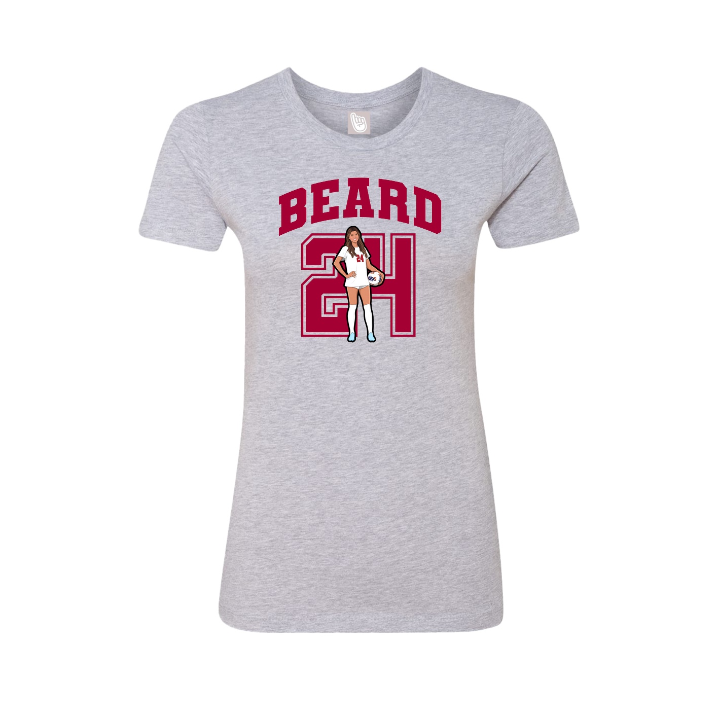 Fitted Women's Tee — Number in Grey