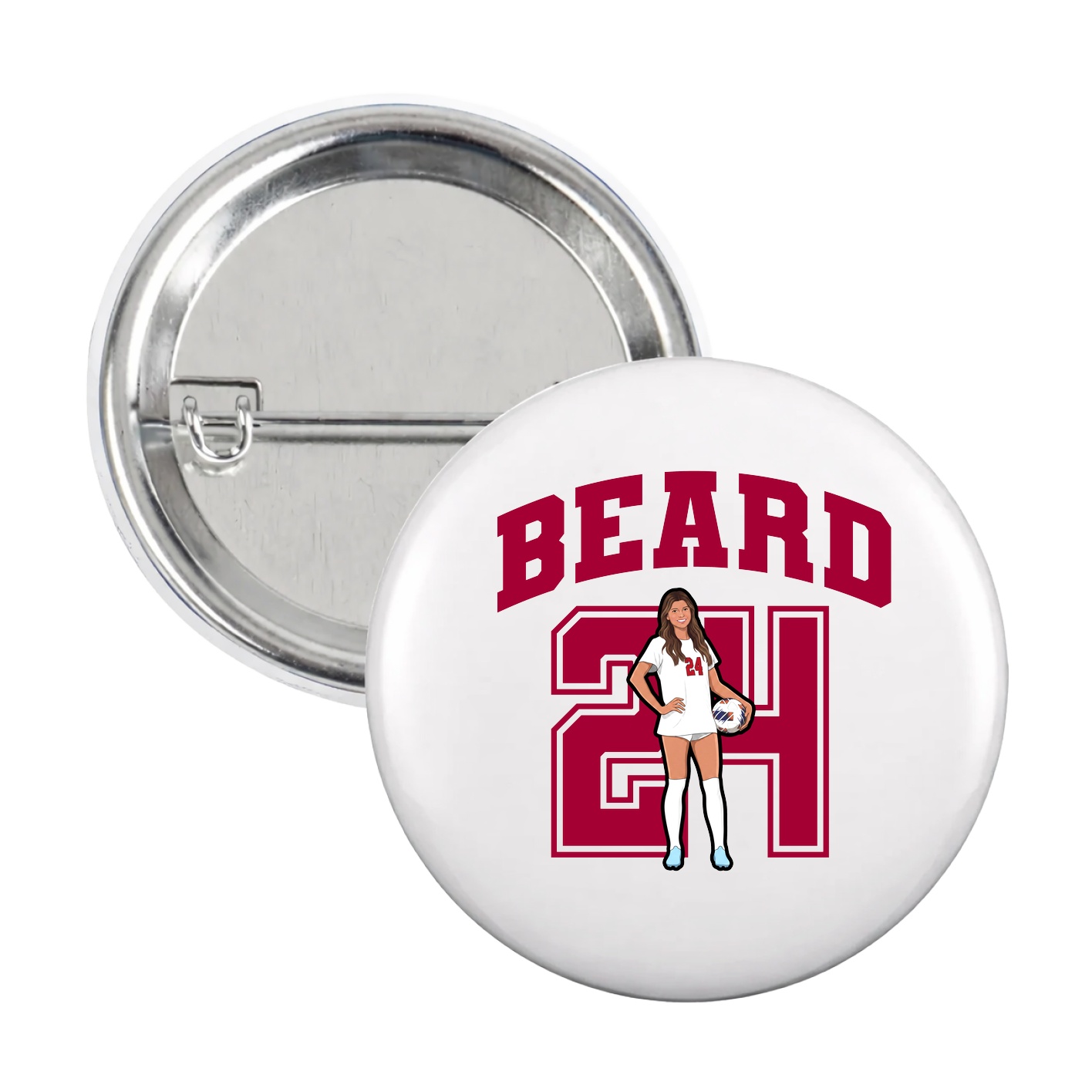 Game Day Button — Number in White