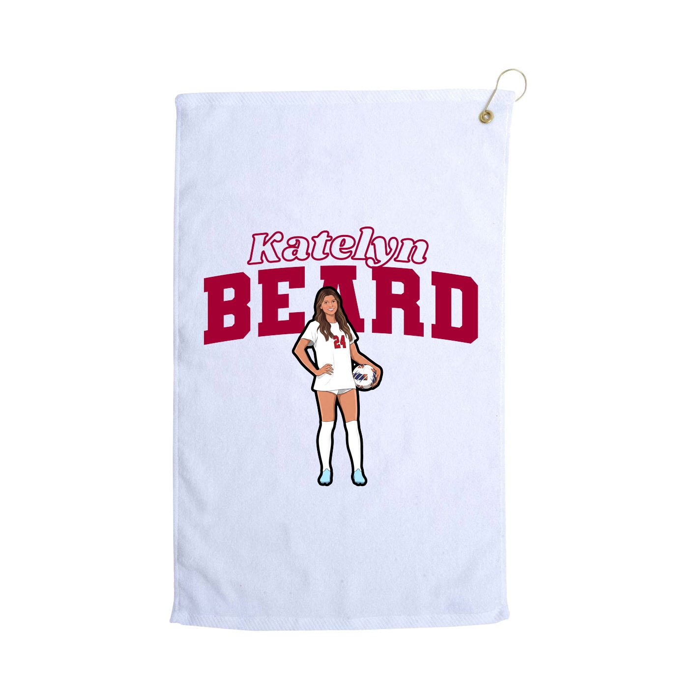 Golf Towel — Name Arch in White