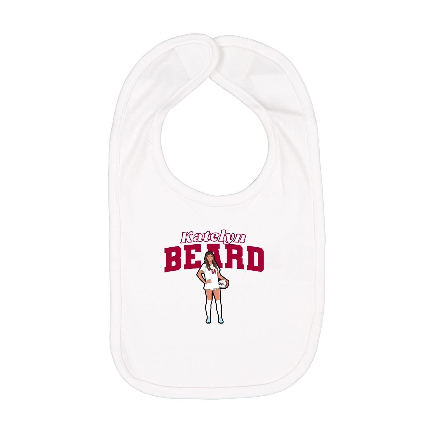 Infant Bib — Name Arch in White