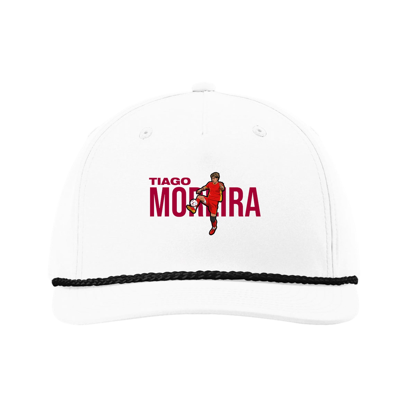 Five-Panel Classic Rope Cap — Player Name in White