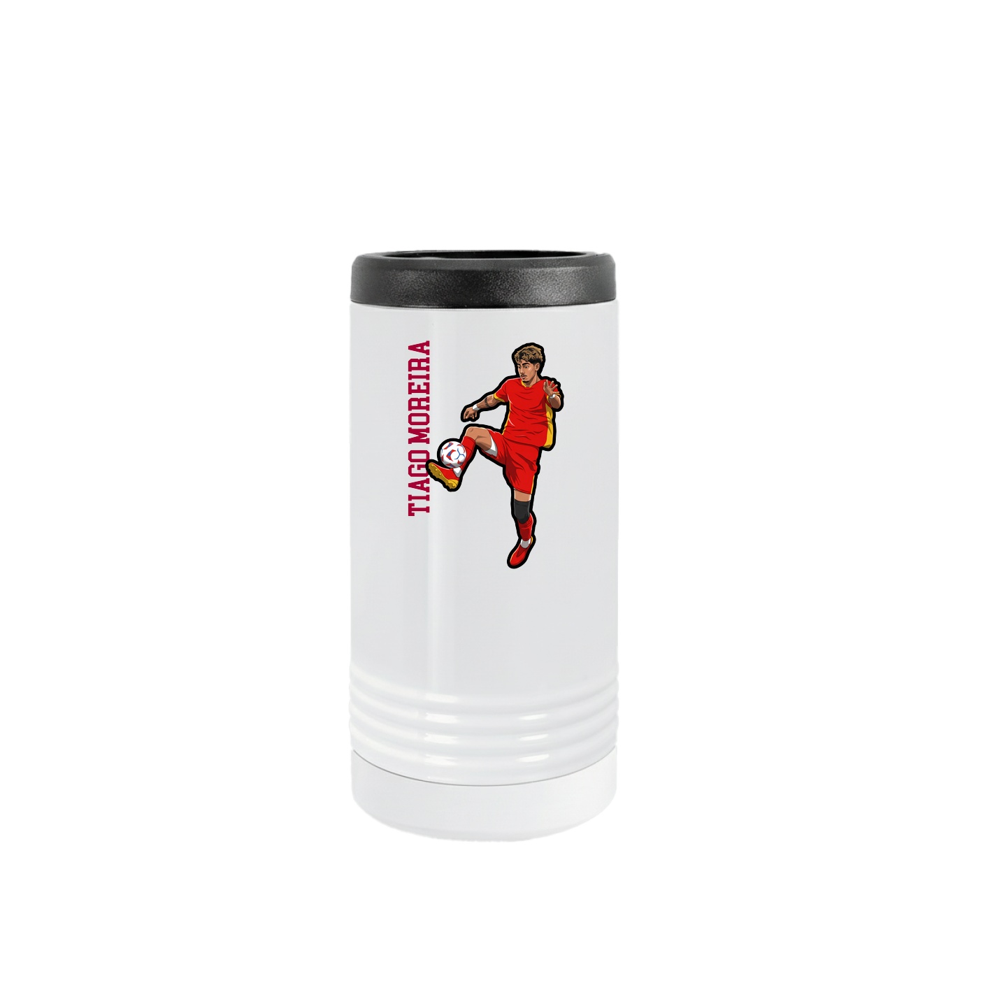 Slim Beverage Holder — Name Vertical in White