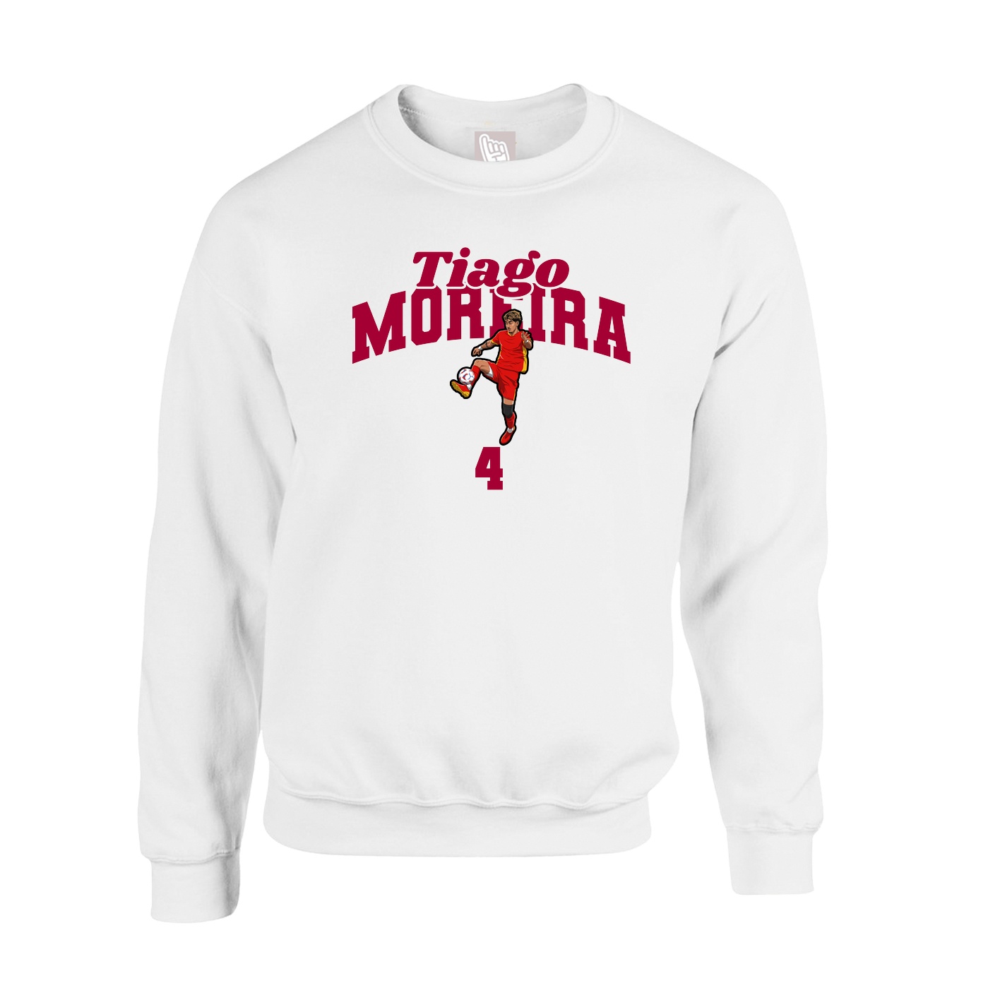 Fleece Crew — Signature Arch in White