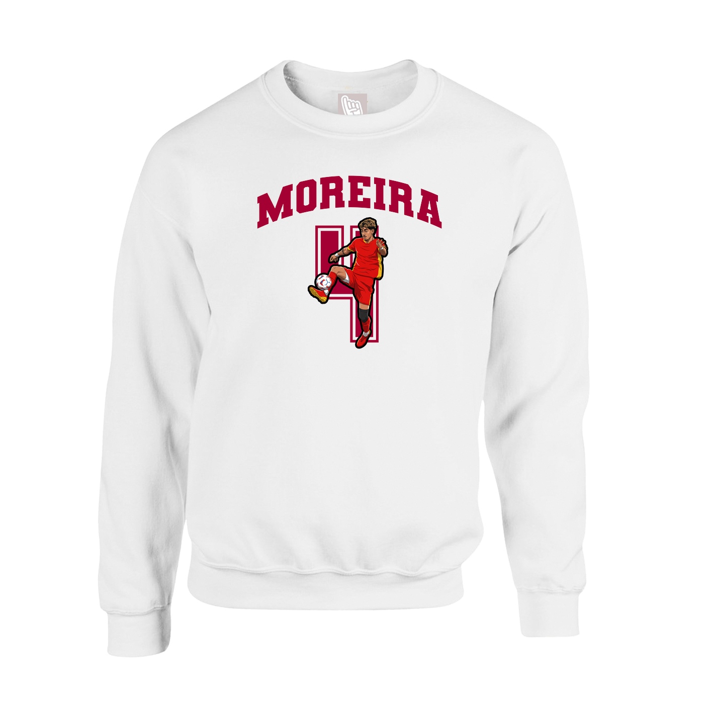 Fleece Crew — Number in White