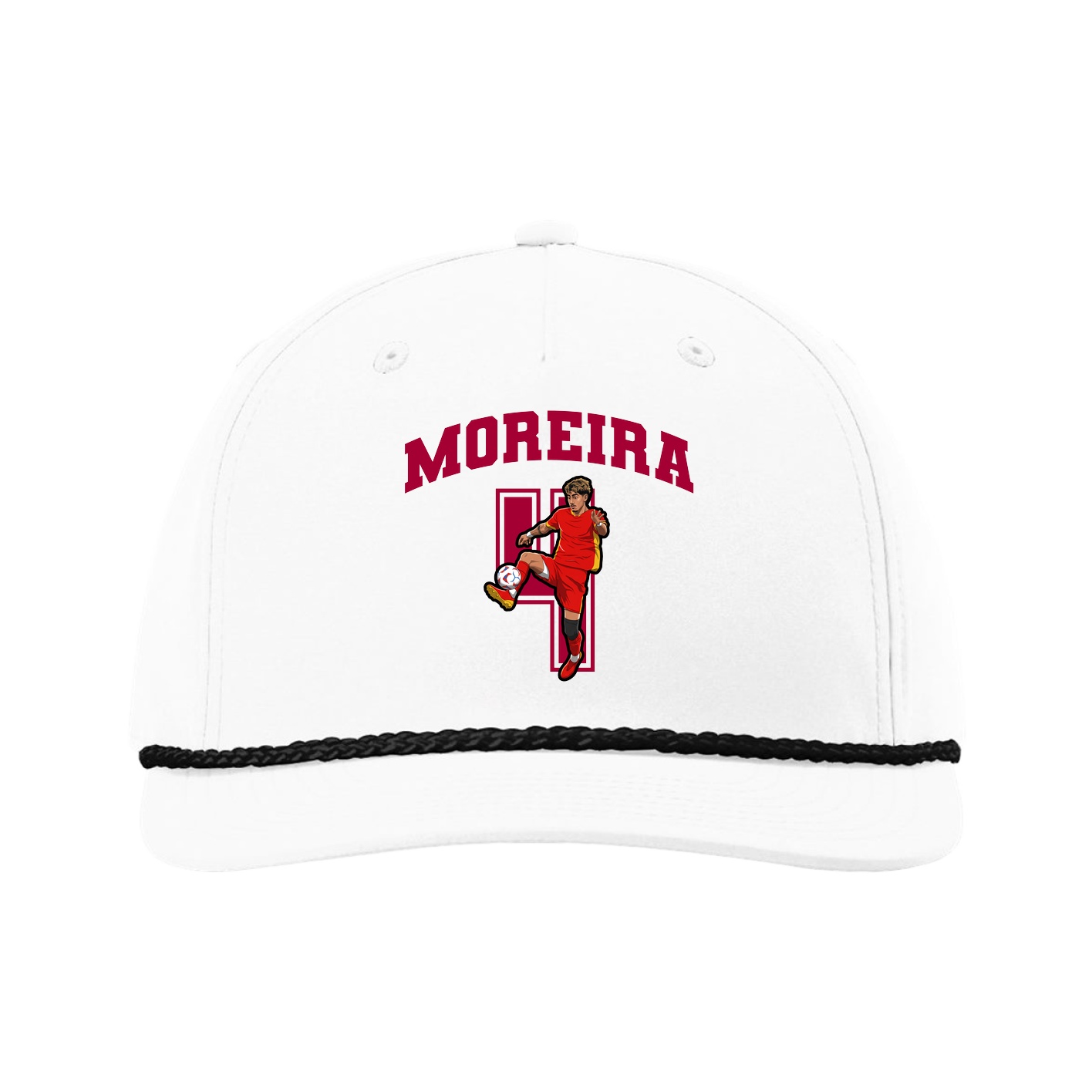 Five-Panel Classic Rope Cap — Number in White