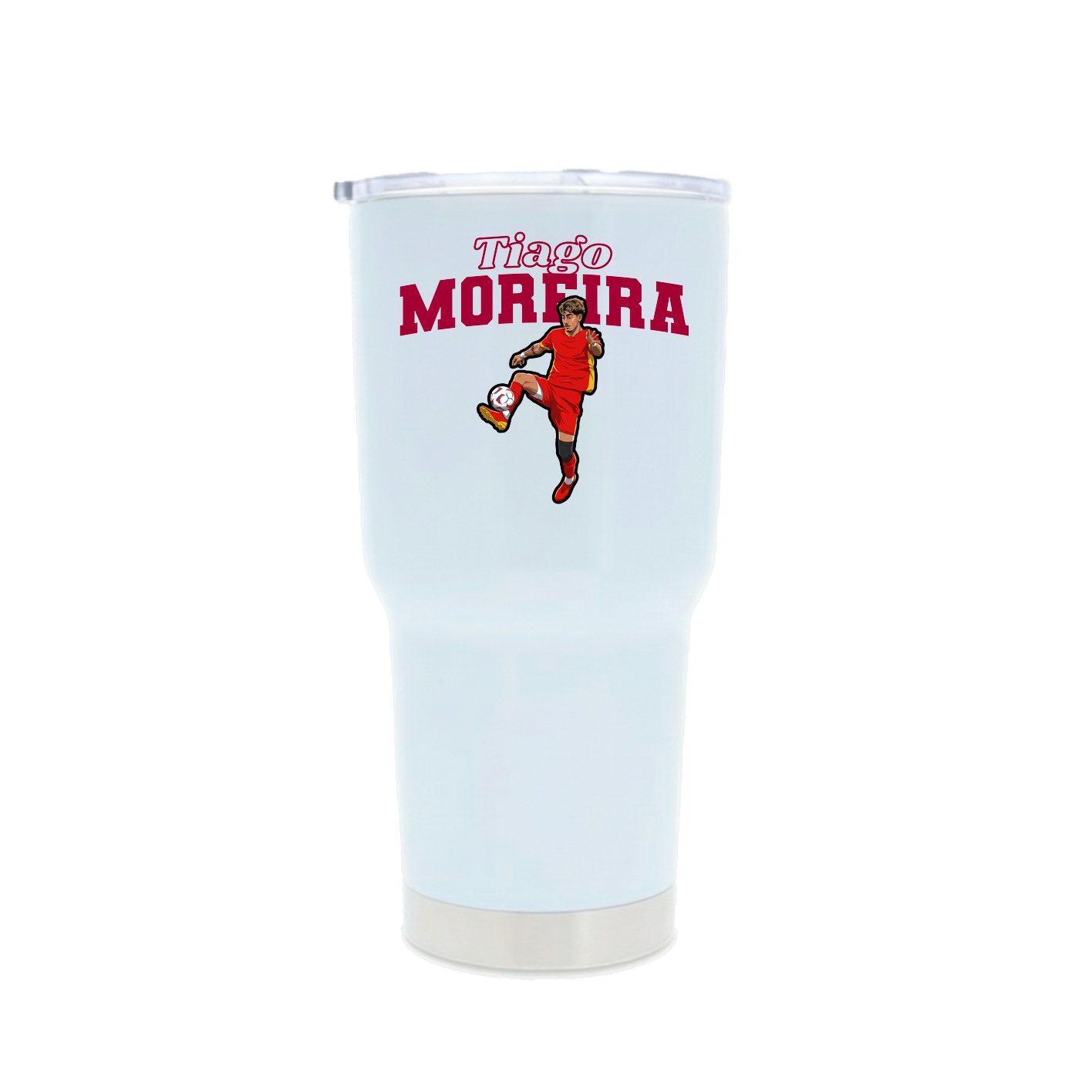 30oz Stainless Steel Tumbler — Name Arch in White