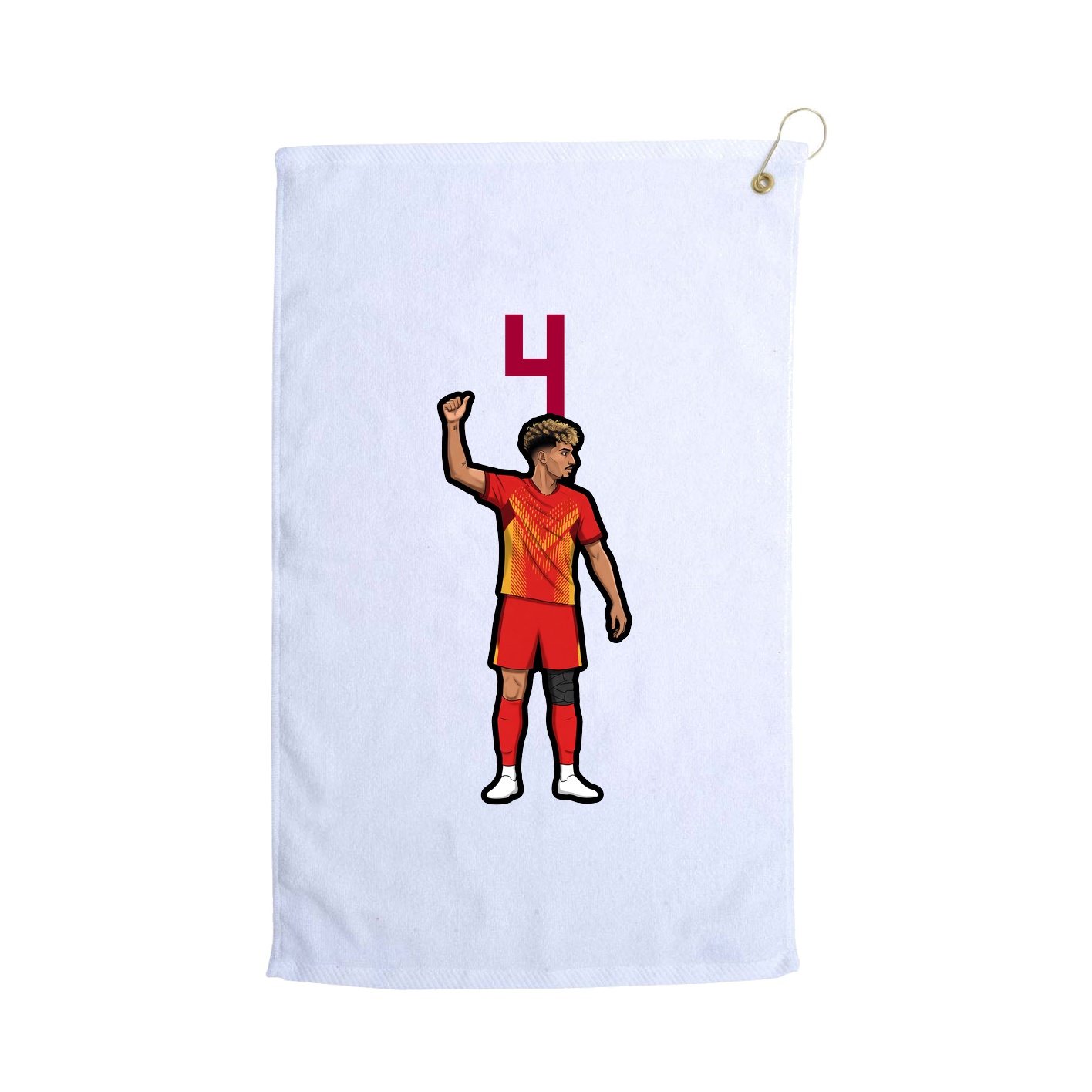 Golf Towel — Number Top in White