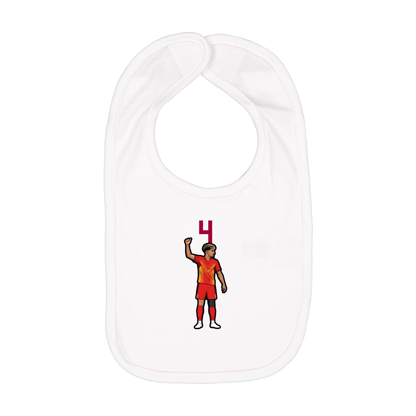 Infant Bib — Number Top in White
