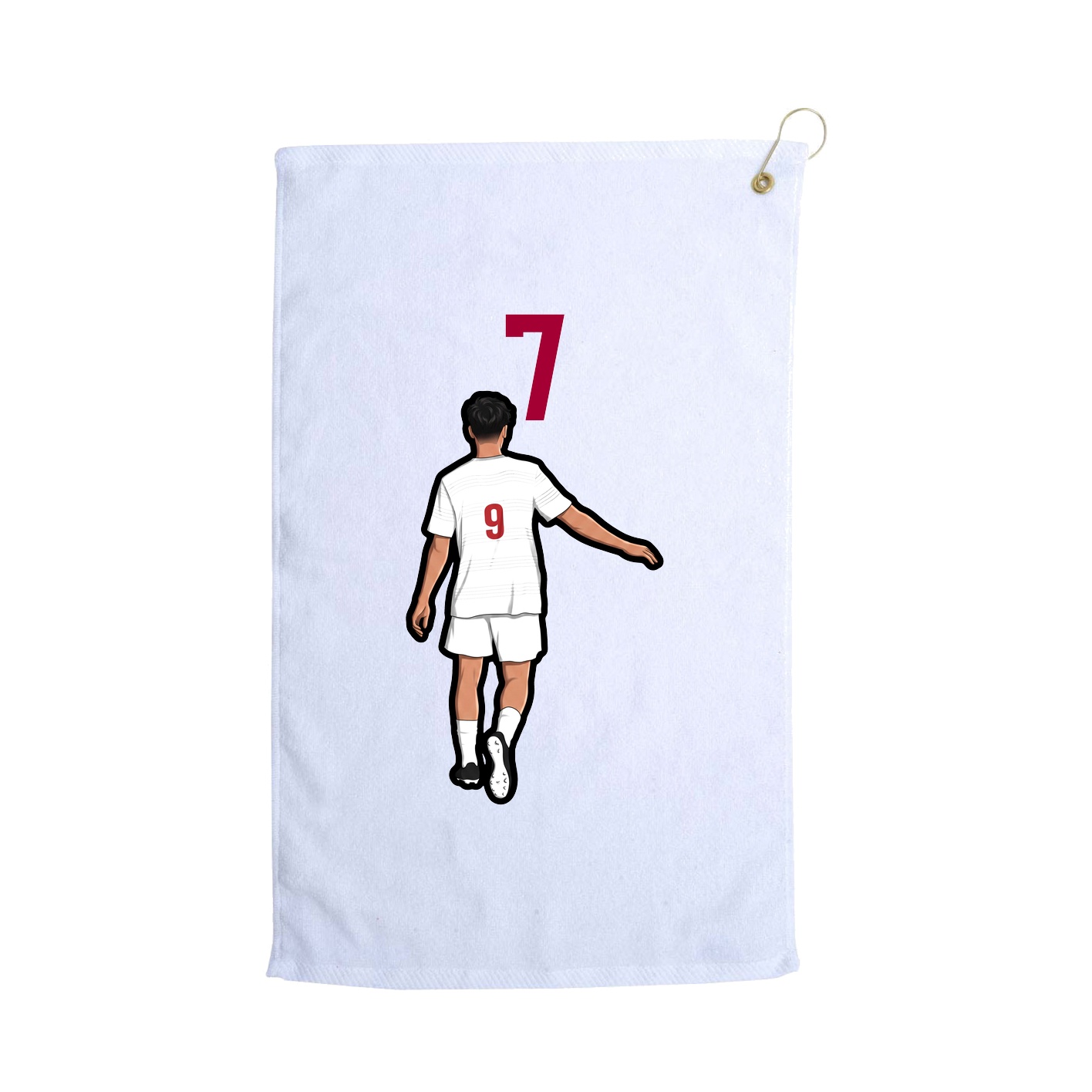 Golf Towel — Number Top in White