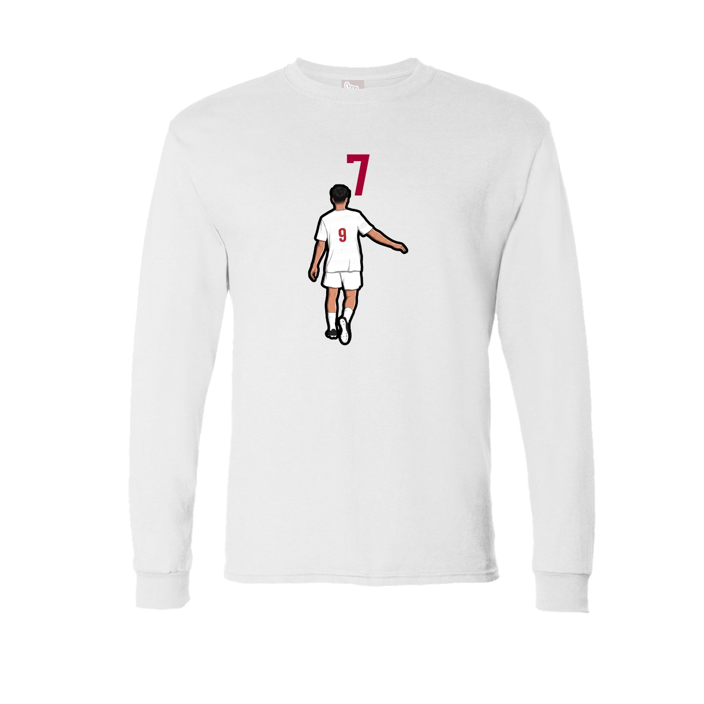 Long Sleeve Tee — Number Top in White