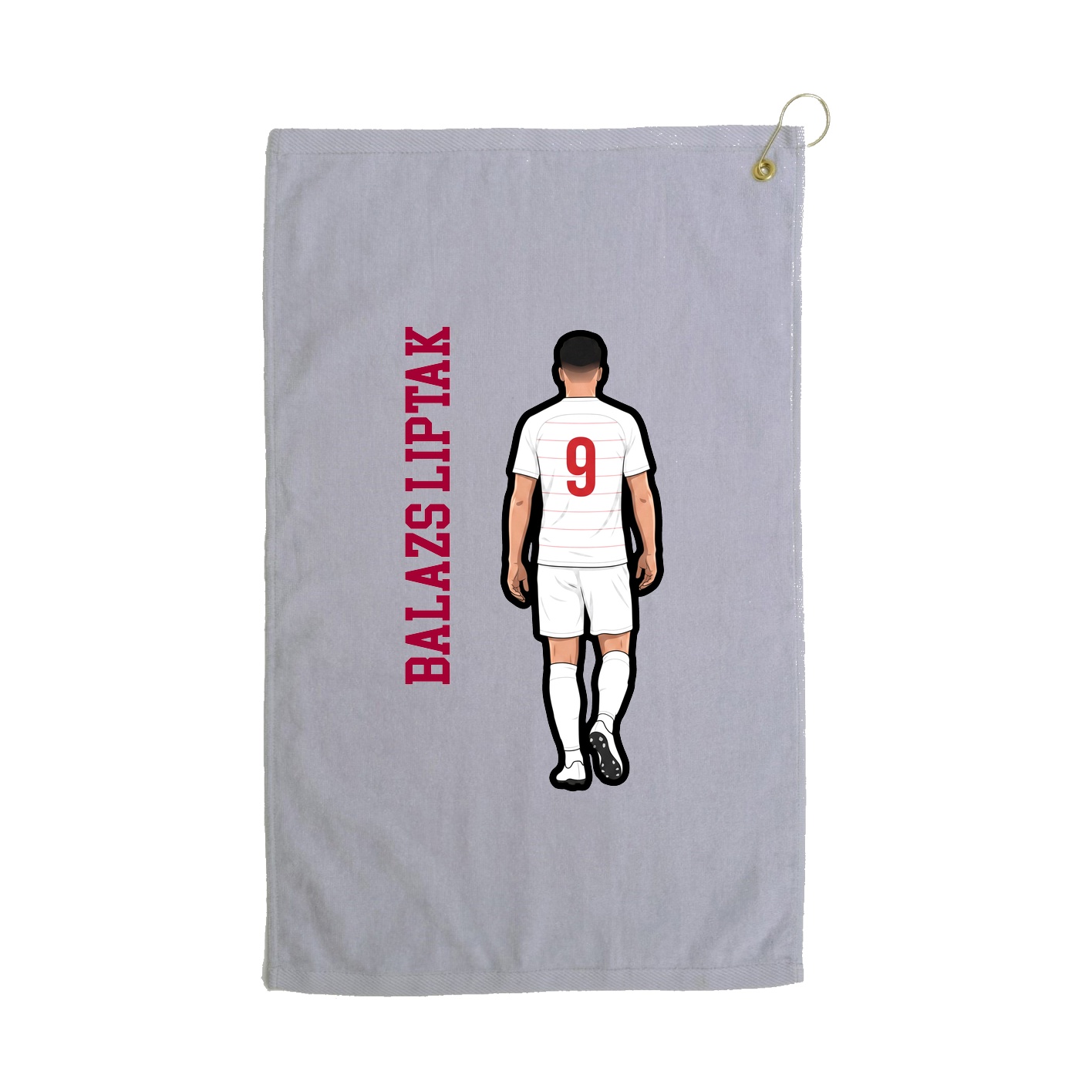 Golf Towel — Name Vertical in Grey