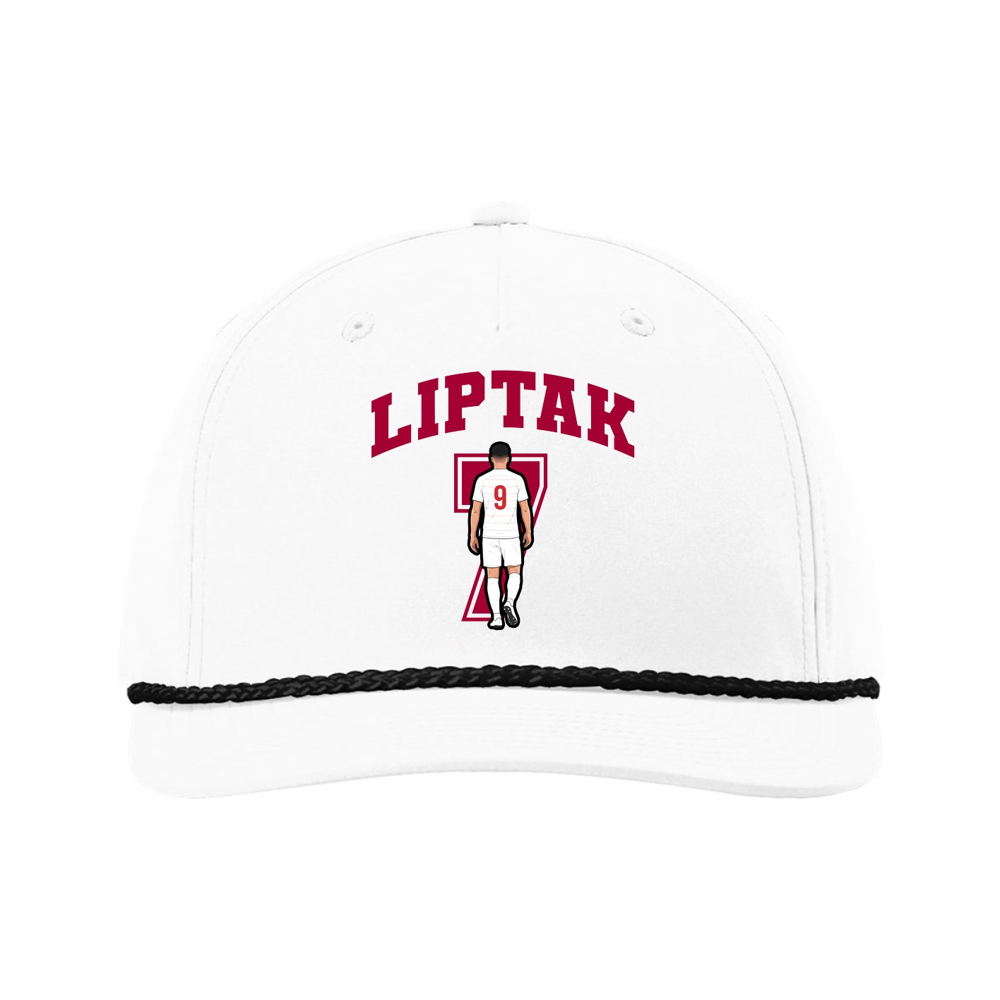 Five-Panel Classic Rope Cap — Number in White