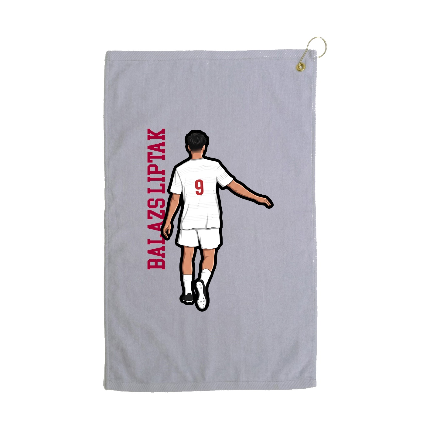 Golf Towel — Name Vertical in Grey