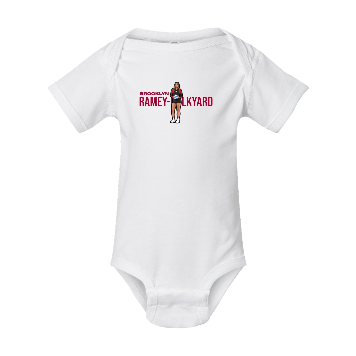 Baby Onesie — Player Name in White