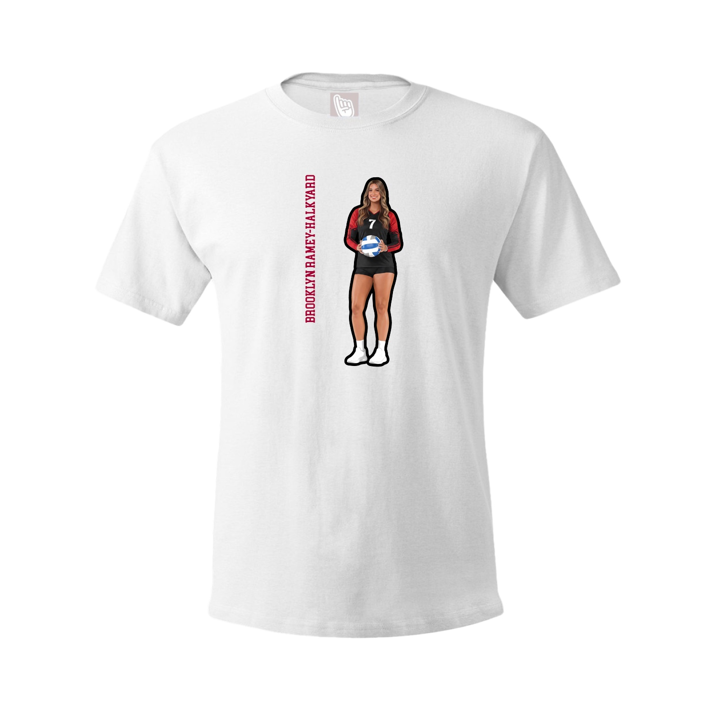Tee — Name Vertical in White